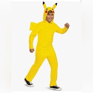 Disguise Pikachu Costume  Kids Pokemon Costume Hooded Jumpsuit New Large